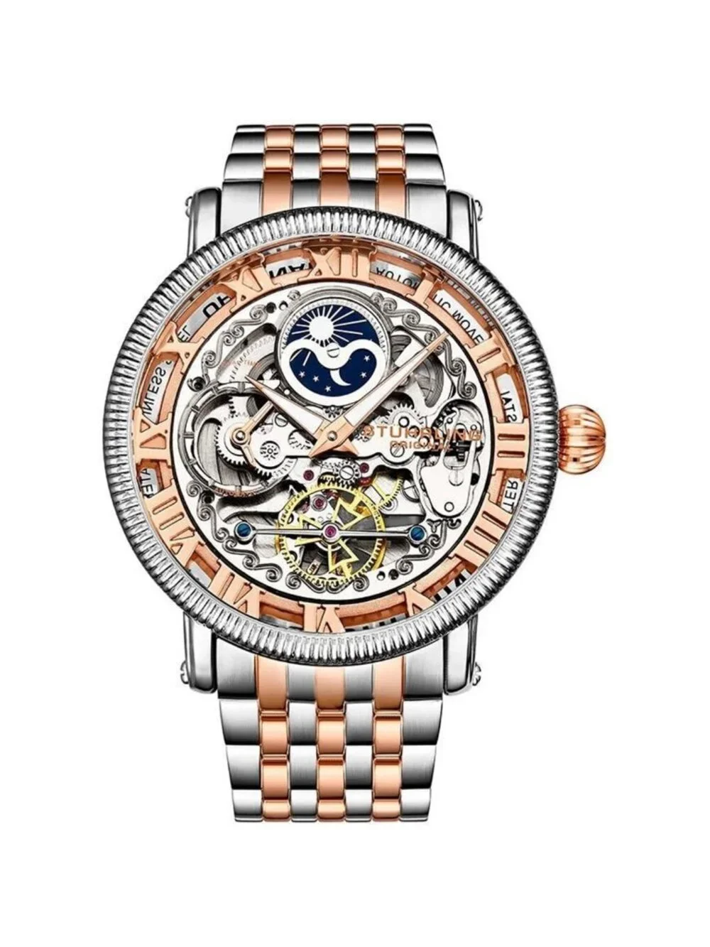 NWT Stuhrling Original Legacy Automatic Rose Dial Two-tone Men's Watch